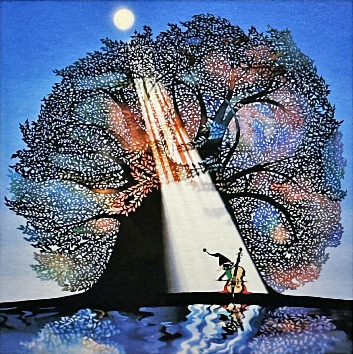 藤城清治 ふくろうの森 ダイヤモンドスクリーニング 281/800風景画