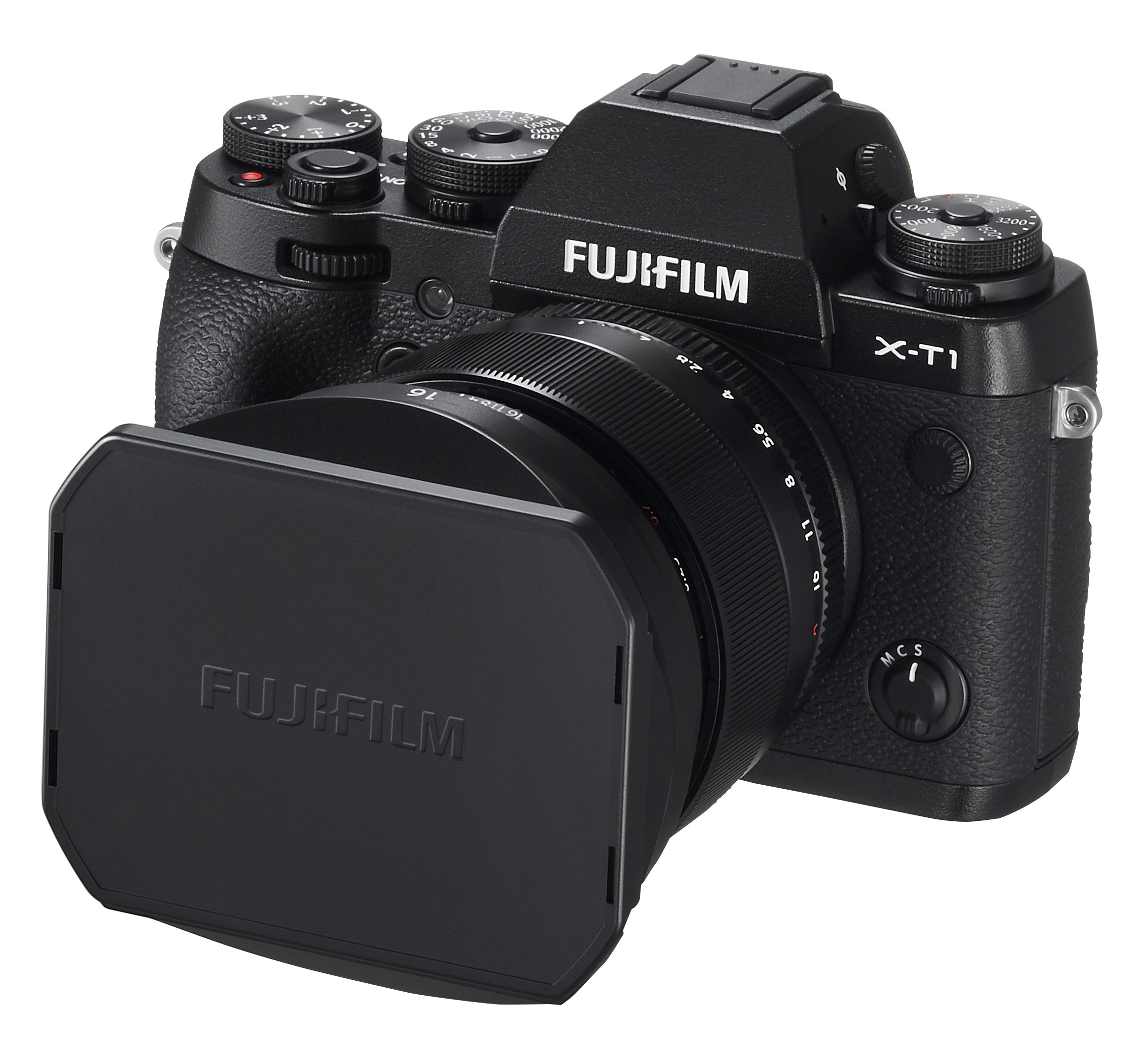 角型フード、保護フィルタ付Fujinon XF 16mm F2.8 R WR