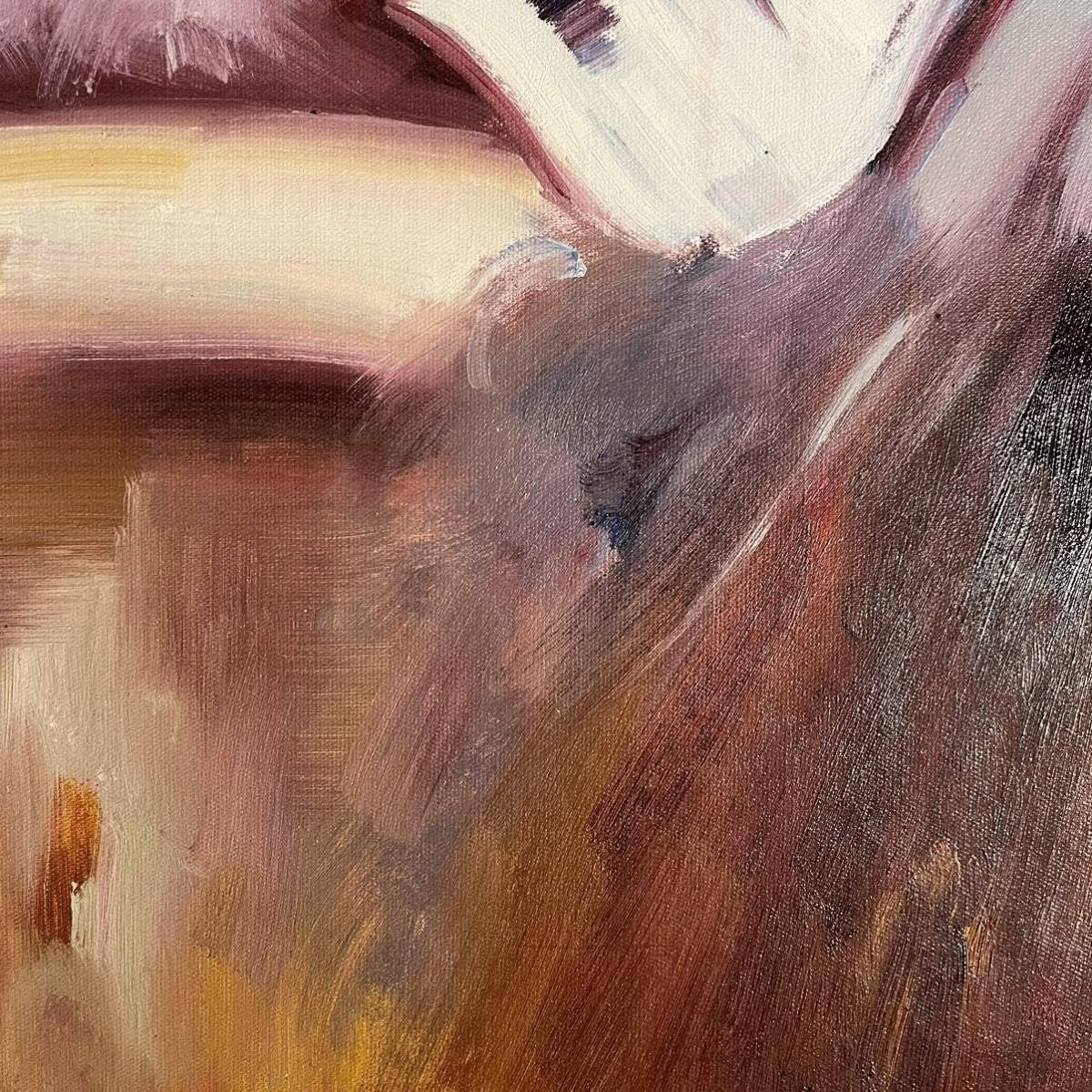 Amazon.co.jp: 秀作 手書き油絵 本を読む人（大）額付き 絵画