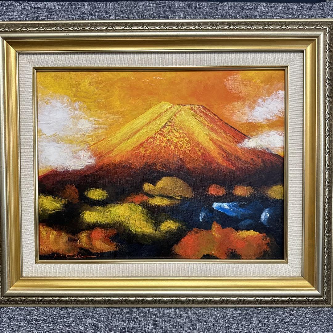 ☆冬の利尻富士・肉筆油彩画・F6キャンバス ☆冬の利尻富士・肉筆