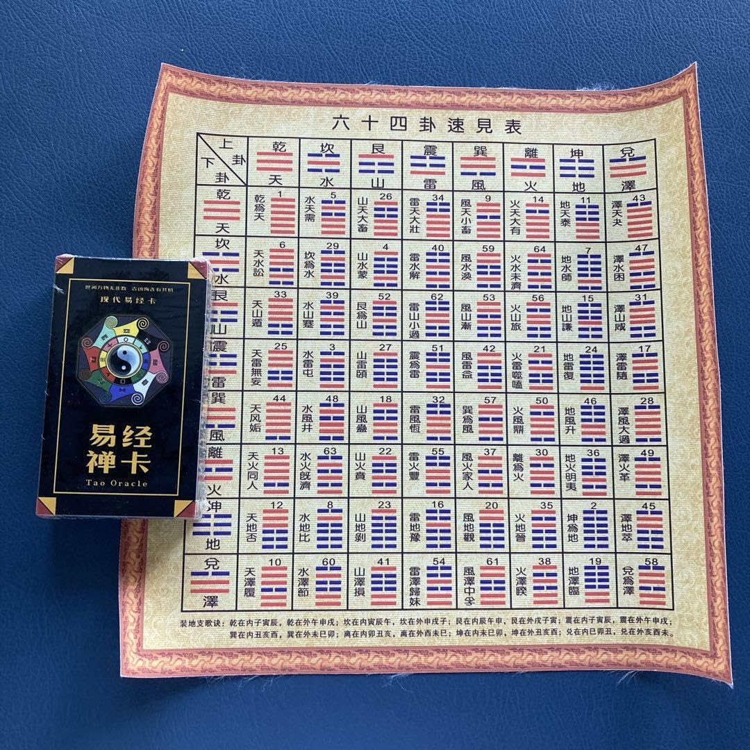 筮竹 算木 筮竹台 六十四卦速見表(キャンバス地) 易経 五行