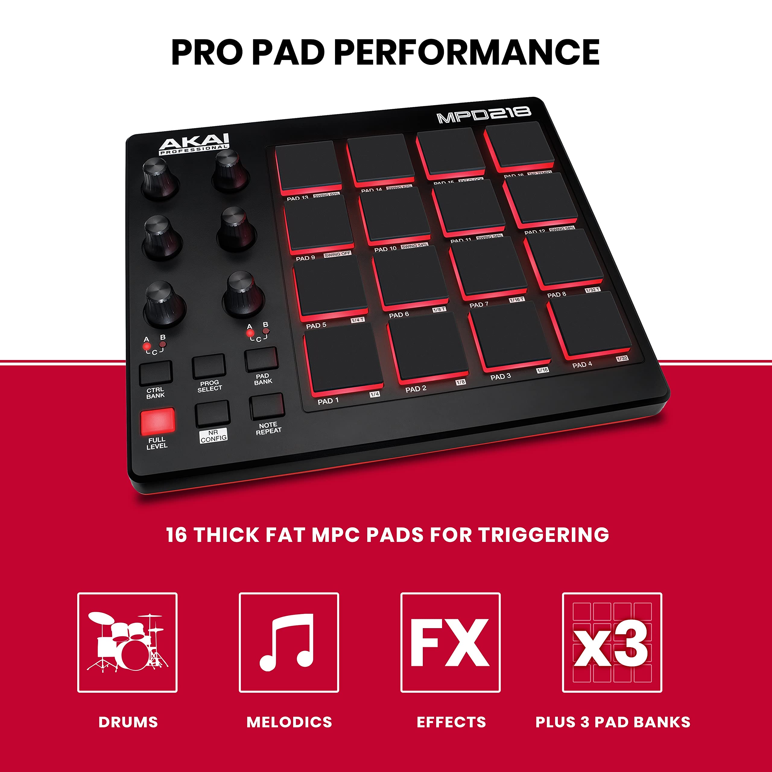 Amazon.co.jp: Akai Professional USB MIDIコントローラー 16のMPC