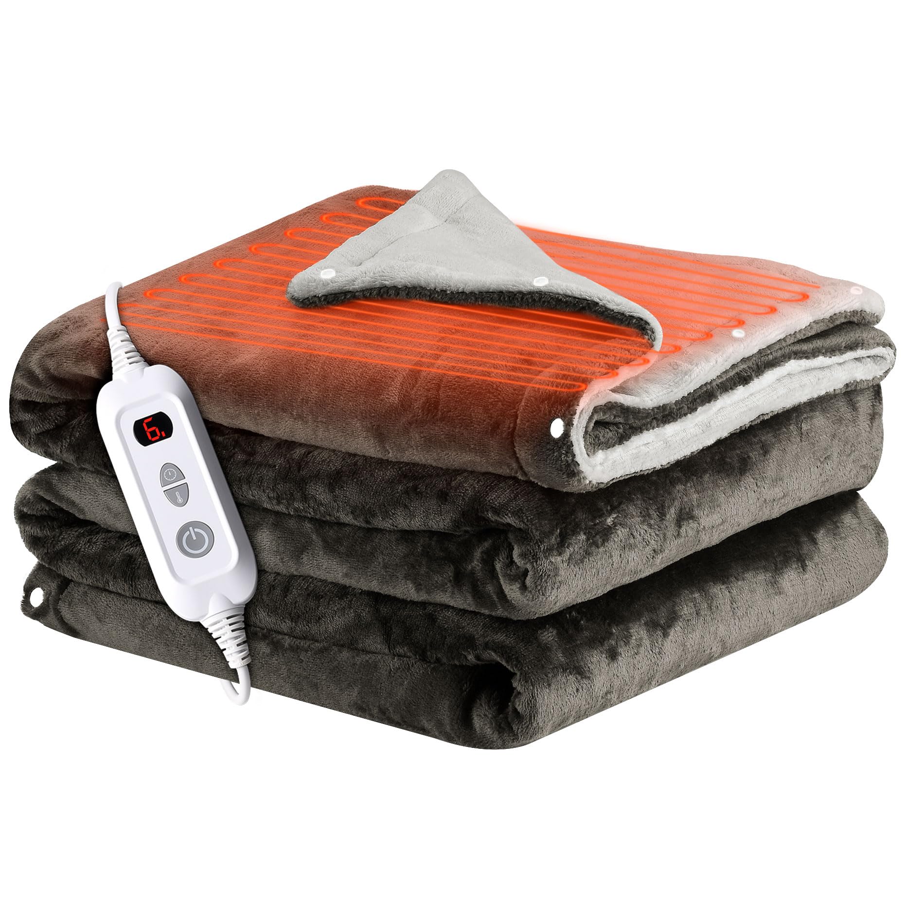 Amazon.co.jp: 電気毛布 掛け敷き兼用【発熱の新時代】 タイマー付き 9