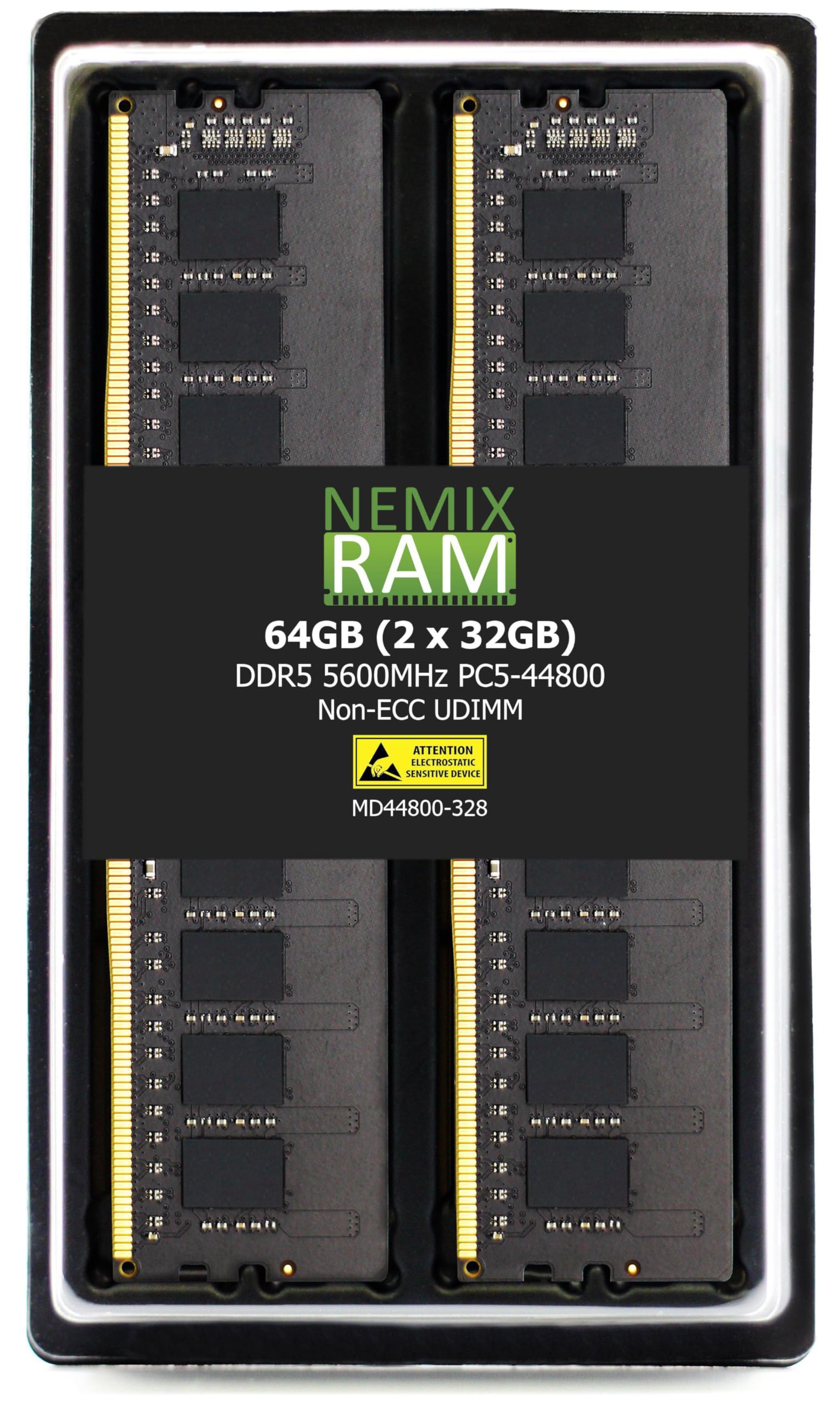 NEMIX RAM 64GB (2X32GB) DDR5 5600MHZ PC5-44800 2Rx8 1.1V CL46 288