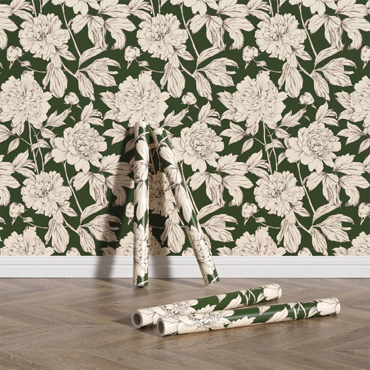 緑系 立体 花柄 アクリルアート テクスチャーアート ボタニカル 緑の花