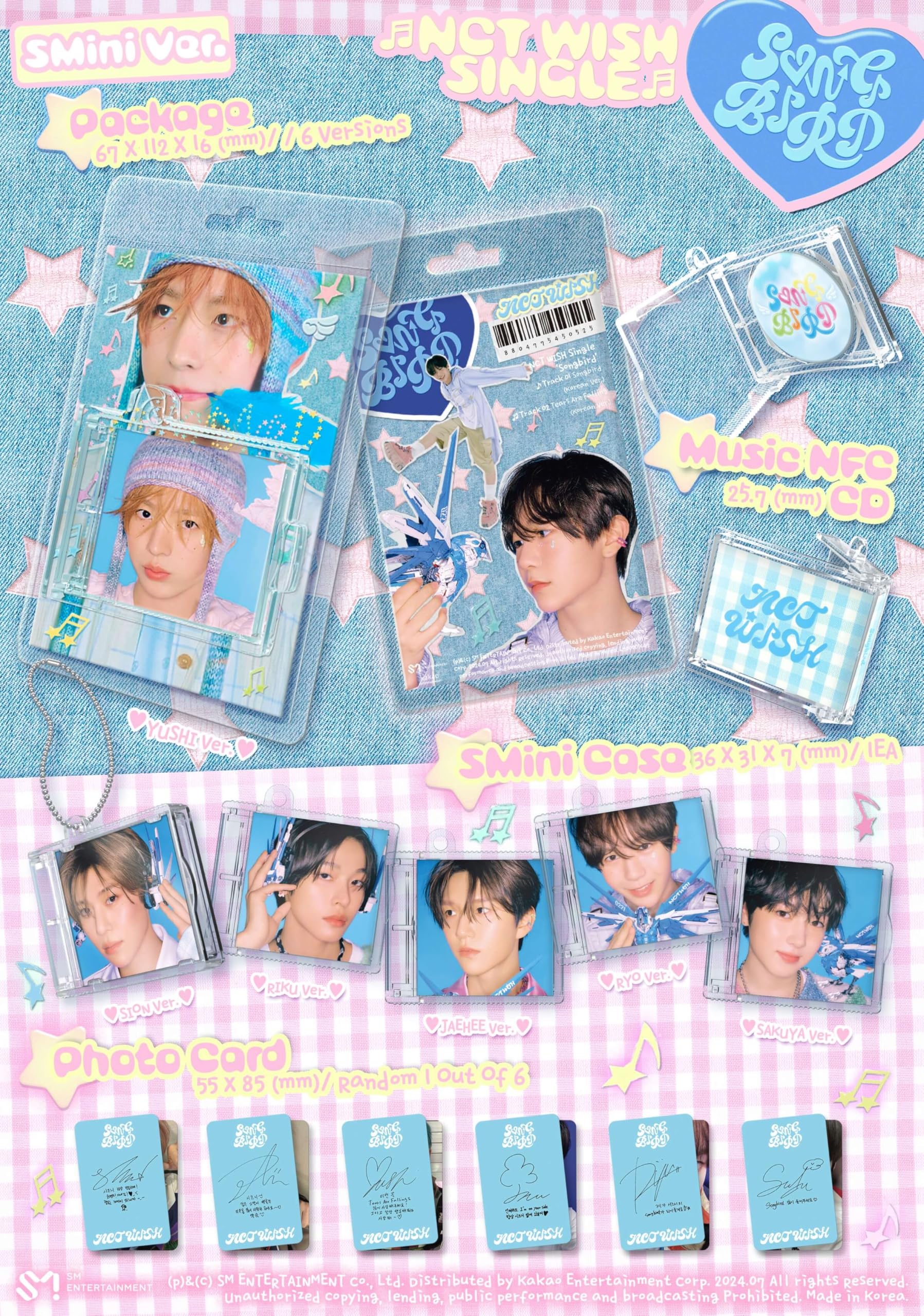 NCT WISH メンバー全員 直筆サイン入り ポスター songbird NCT WISH