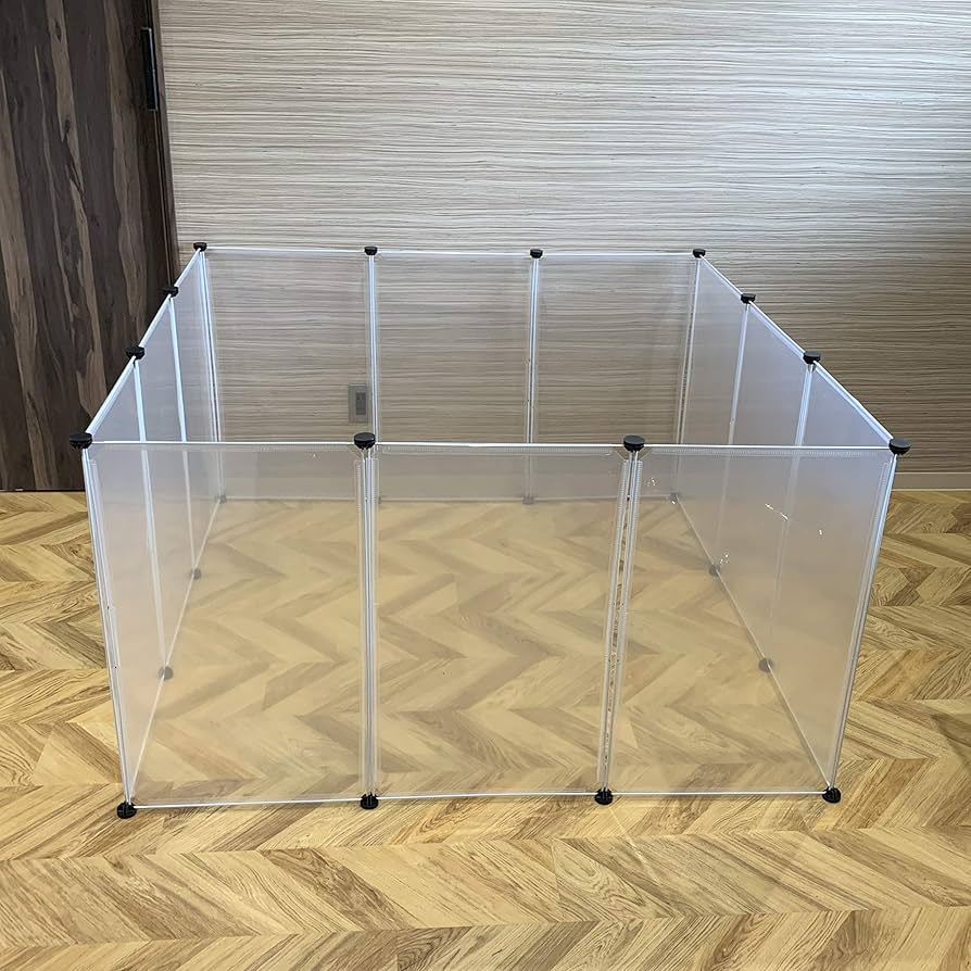 Amazon | ペットサークル 透明 12枚 75cm×45cm Lサイズ ジョイント式