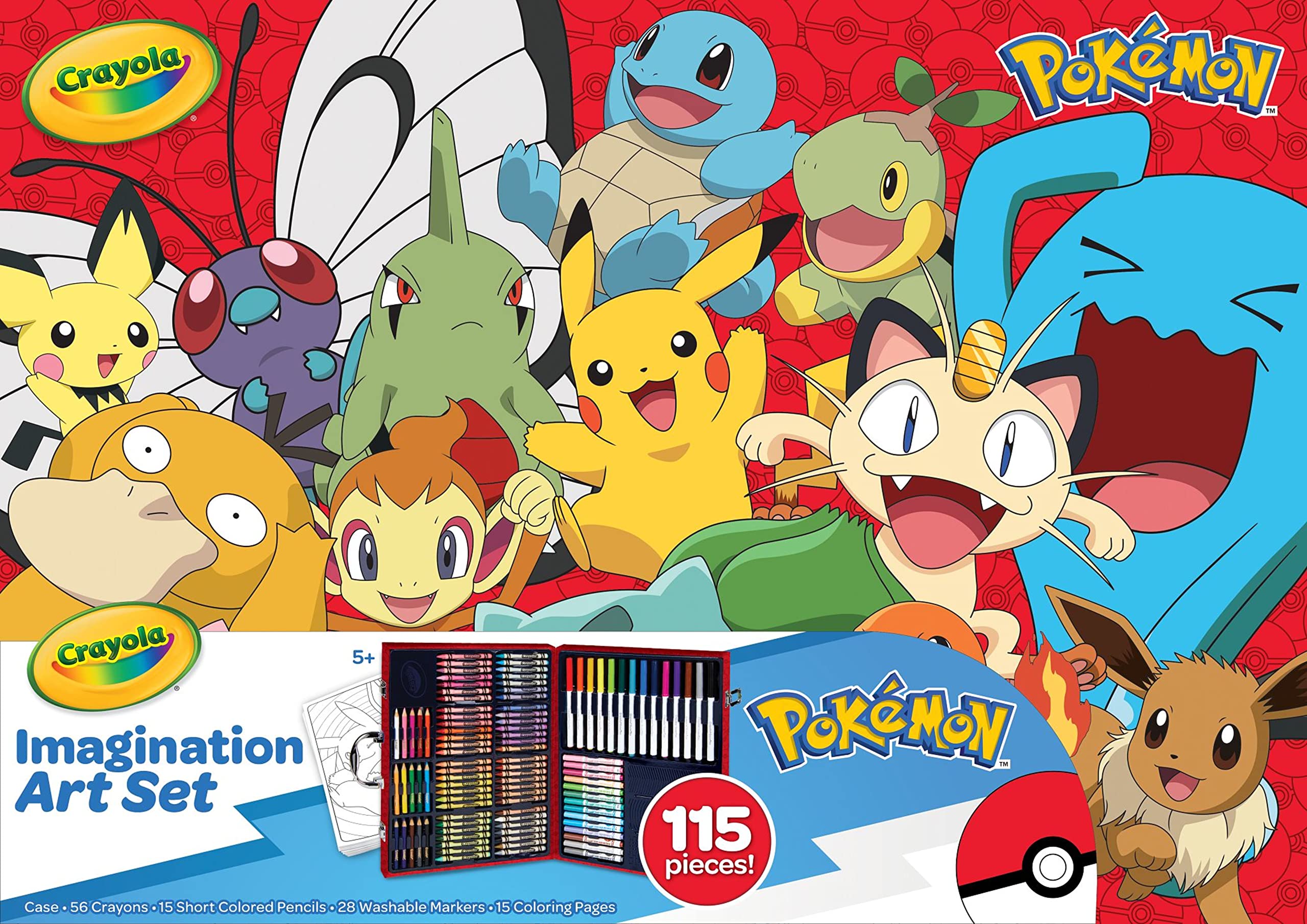 Amazon.com: Crayola Pokémon Imagination Art Set (115pcs), Kids Art