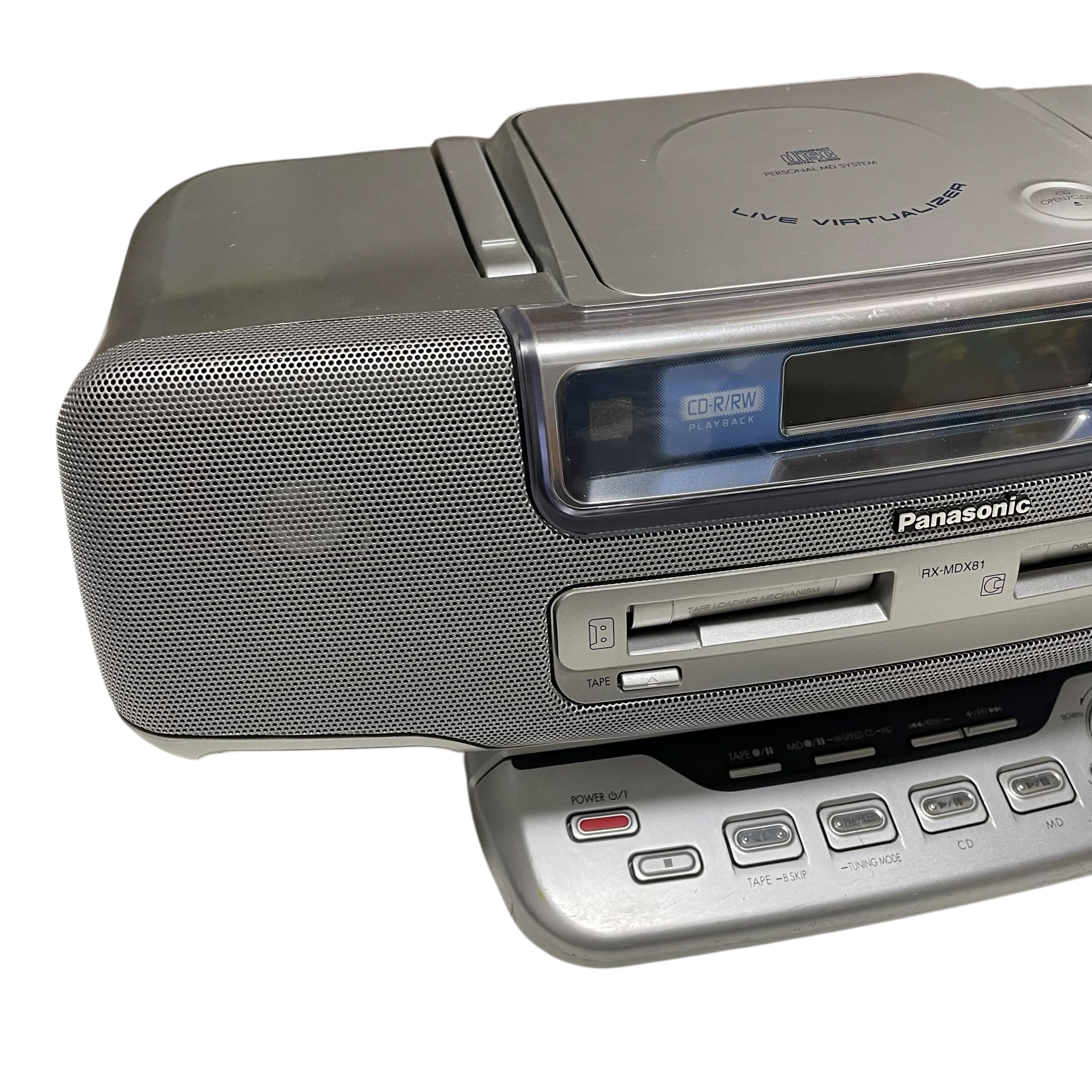 Panasonic CD/MDラジカセ RX-MDX81 純正リモコン、AMアンテナなど付き