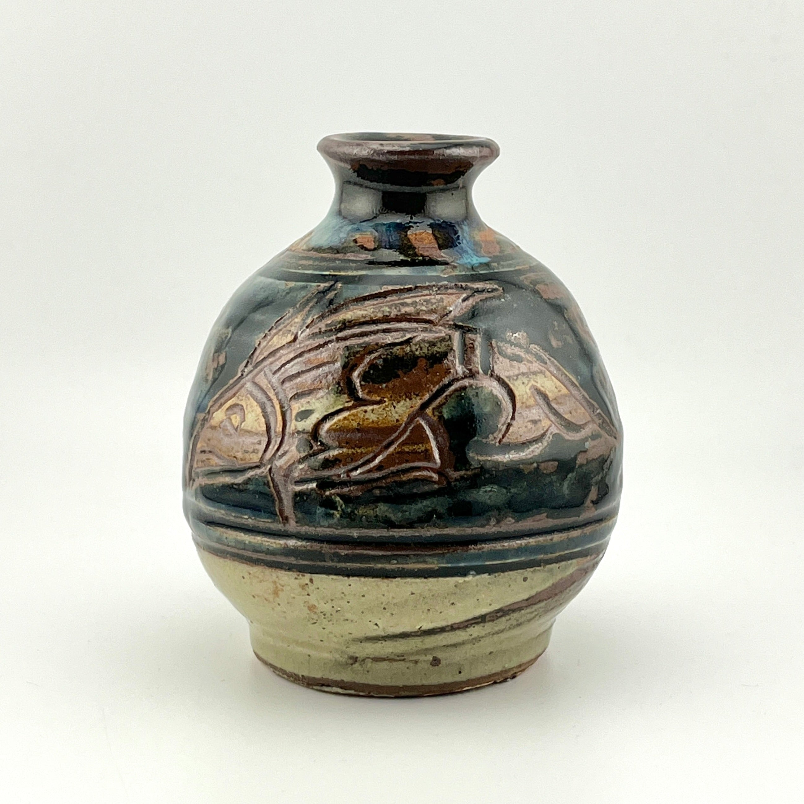 金城次郎 人間国宝 魚紋徳利 酒器 やちむん 琉球 読谷 壺屋焼 人間国宝