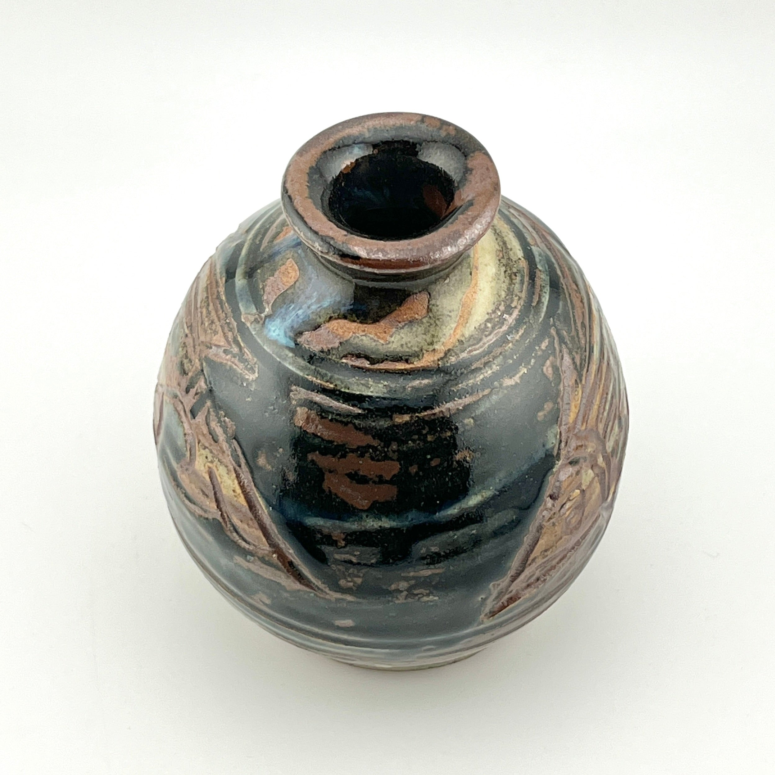 流】人間国宝 金城次郎 壷屋焼 魚文徳利 UD509 壺屋焼 人間国宝 金城