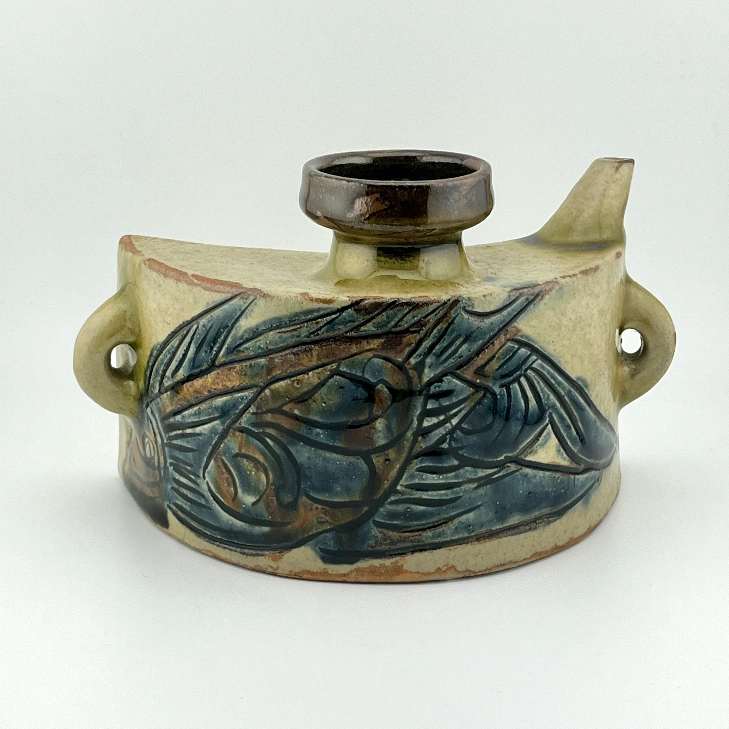 本物保証】金城次郎 海老抱瓶 共箱 栞 美品 最大級w29㎝ 壷屋焼 人間