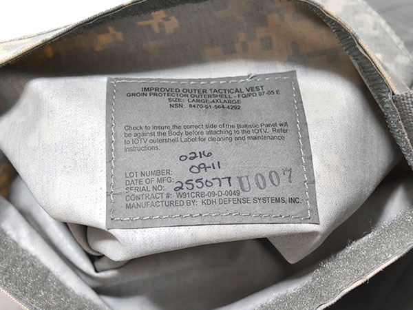 米軍実物 OTV ボディアーマー グローインプロテクター ソフトアーマー
