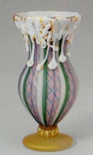 ✤文化勲章受章作家・藤田喬平作✤手吹『金彩花瓶』＊共箱入り