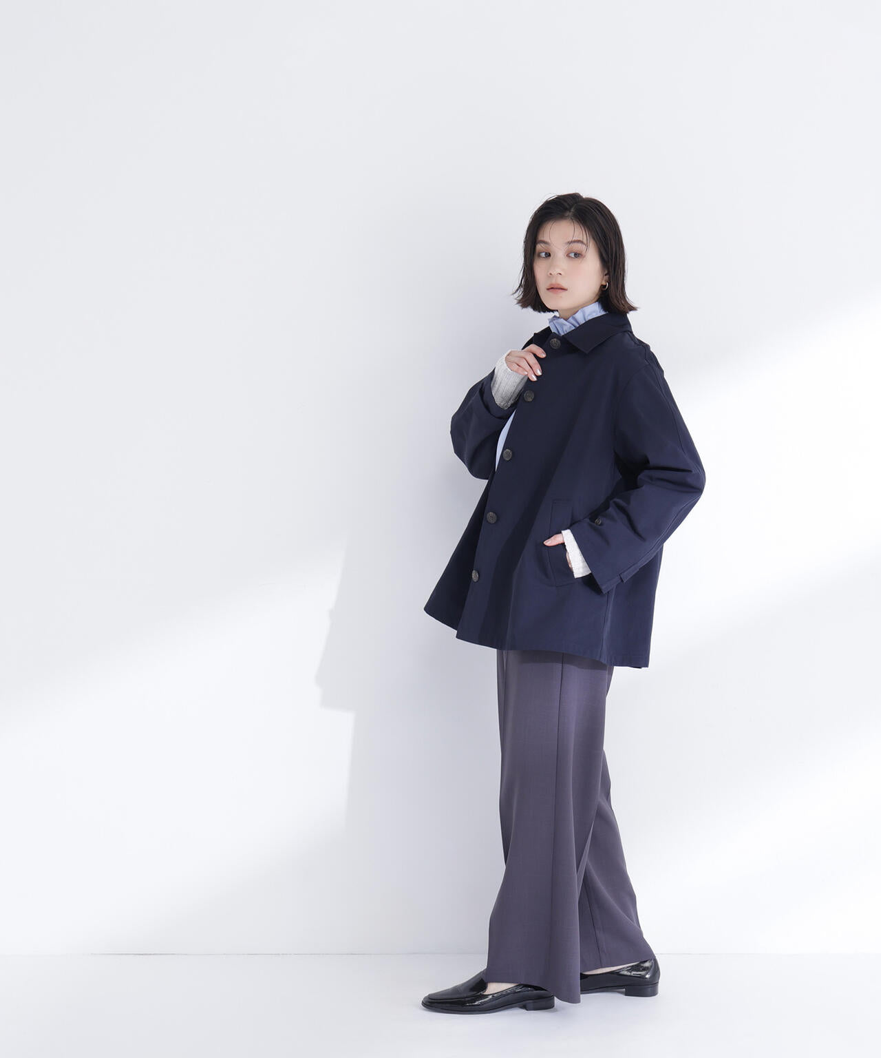 ステンカラーハーフコート | NATURAL BEAUTY BASIC（ナチュラル