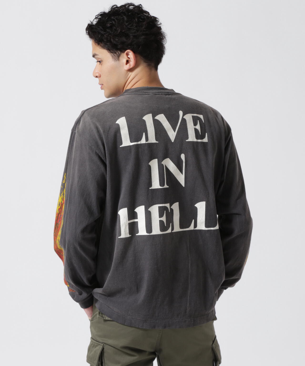 SAINT MICHAEL/セントマイケル/LS TEE/LIVE IN HELL/BLACK | ROYAL