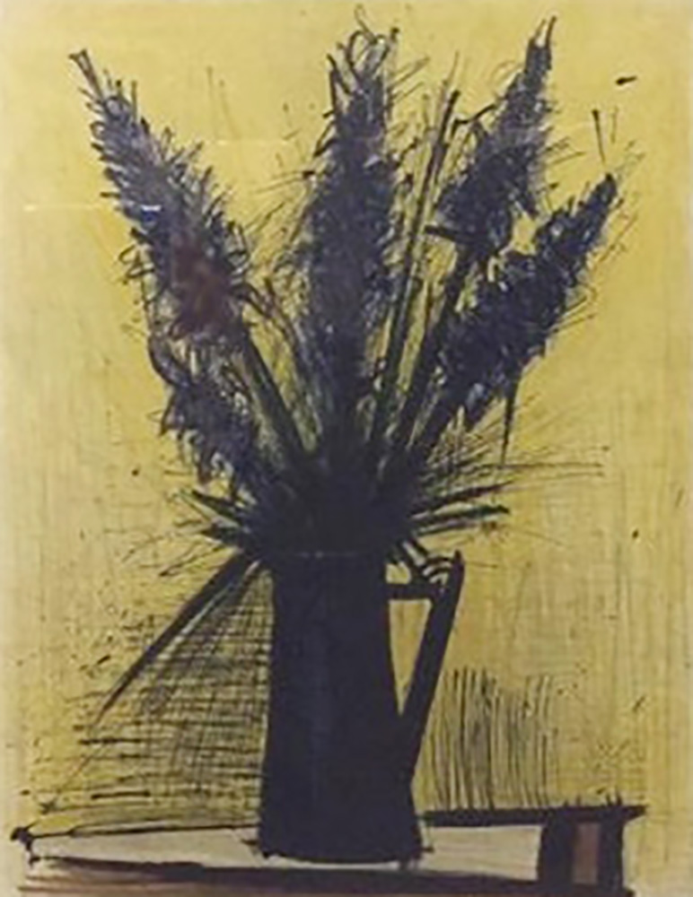 コンポートのある静物画』 Bernard Buffet ドライポイント 版画