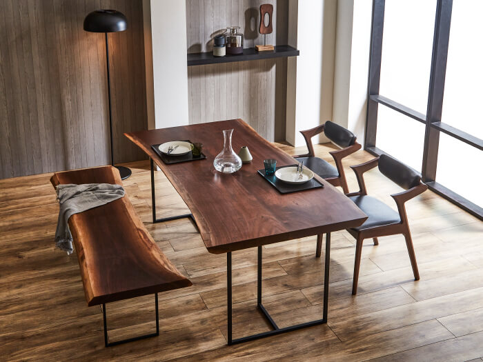 ダイニングテーブル ダークブラウン 木製 ウォルナット約200cm ×100cm