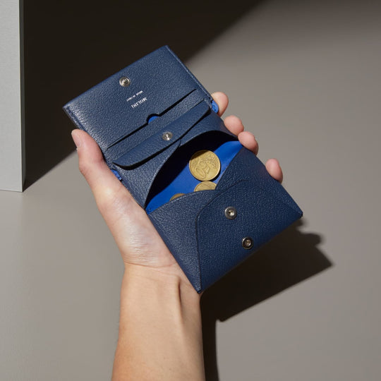 Bifold Compact Wallet - Navy × Navy – MOLINI（モリニ）オフィシャル