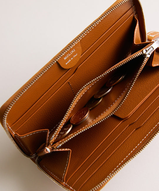 Mini Round Zip Long Wallet - Camel – MOLINI（モリニ）オフィシャル
