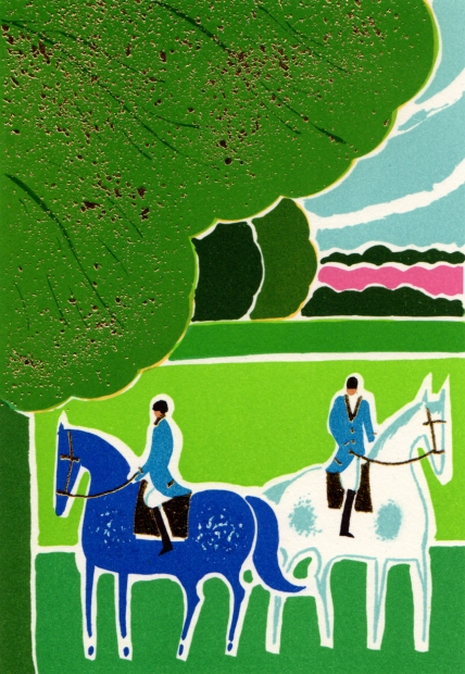 真作 額装 リトグラフセルジュ・ラシス乗馬