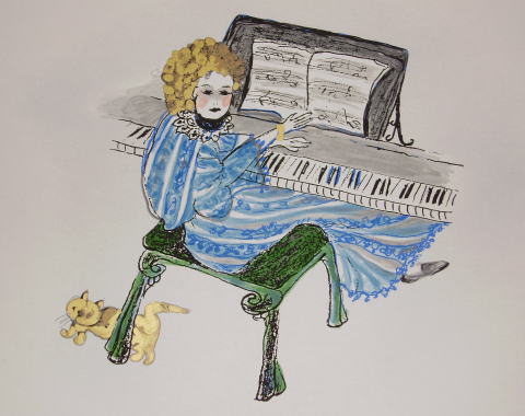 フジコヘミング シルクスクリーン 絵 フジ子・ヘミングさん