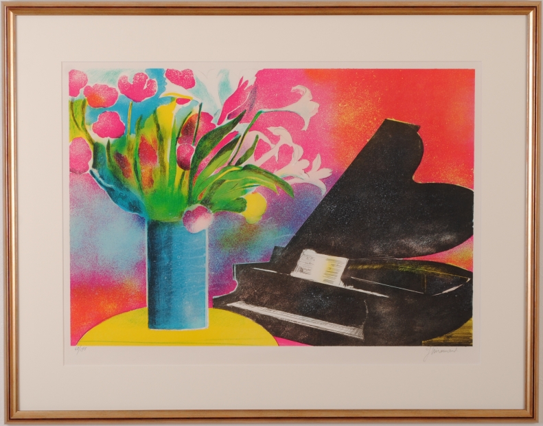 花の絵画をリトグラフの版画で制作したポール・ギヤマンの花の絵