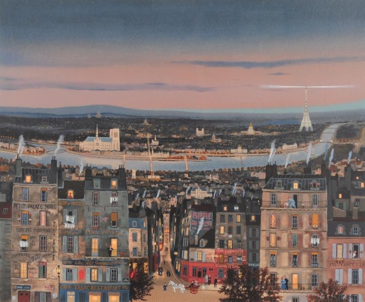 ミッシェル・ドラクロワ真作「サンジャック通り」2005年シルクスクリーン