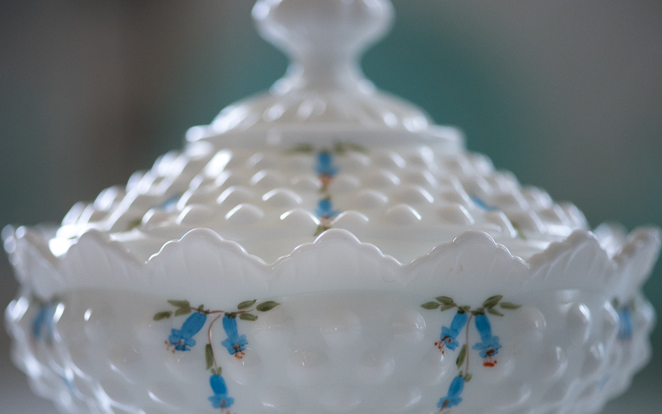 1940年代 Fentonフェントン フタ付きキャンディディッシュ フェントン