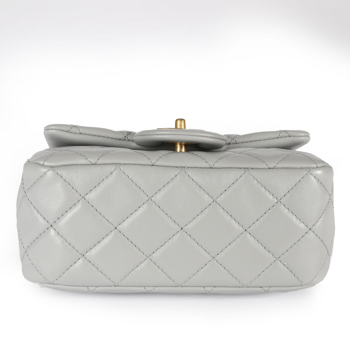 Chanel Gray Quilted Lambskin Pearl Crush Mini Flap Bag by WP