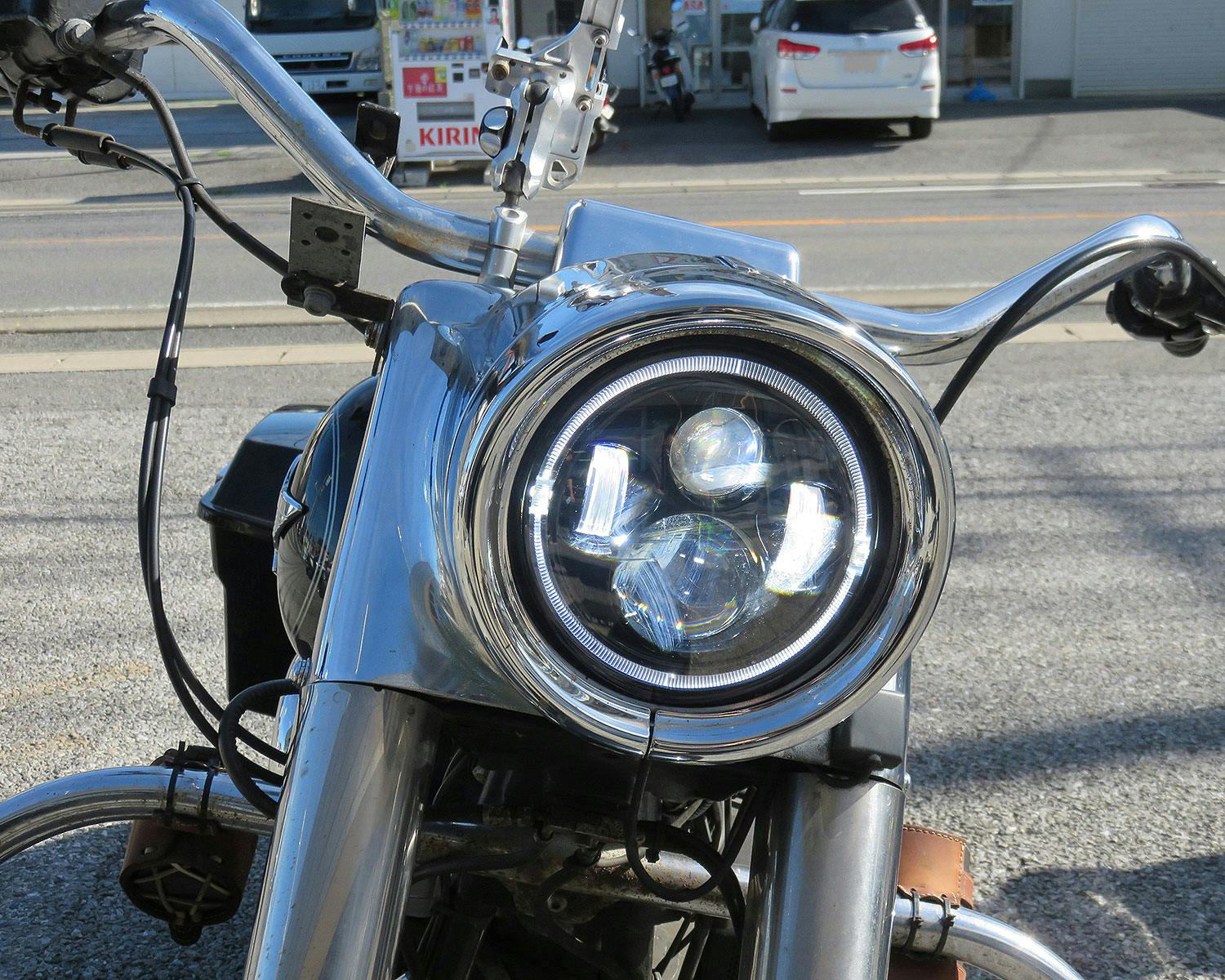 ネオファクトリー ledヘッドライト 7 inハーレーダビットソン