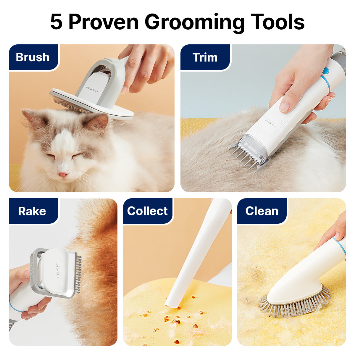 Neakasa P2 Pro — 5-in-1 High-Power Grooming Kit for Multi-Pet Homes