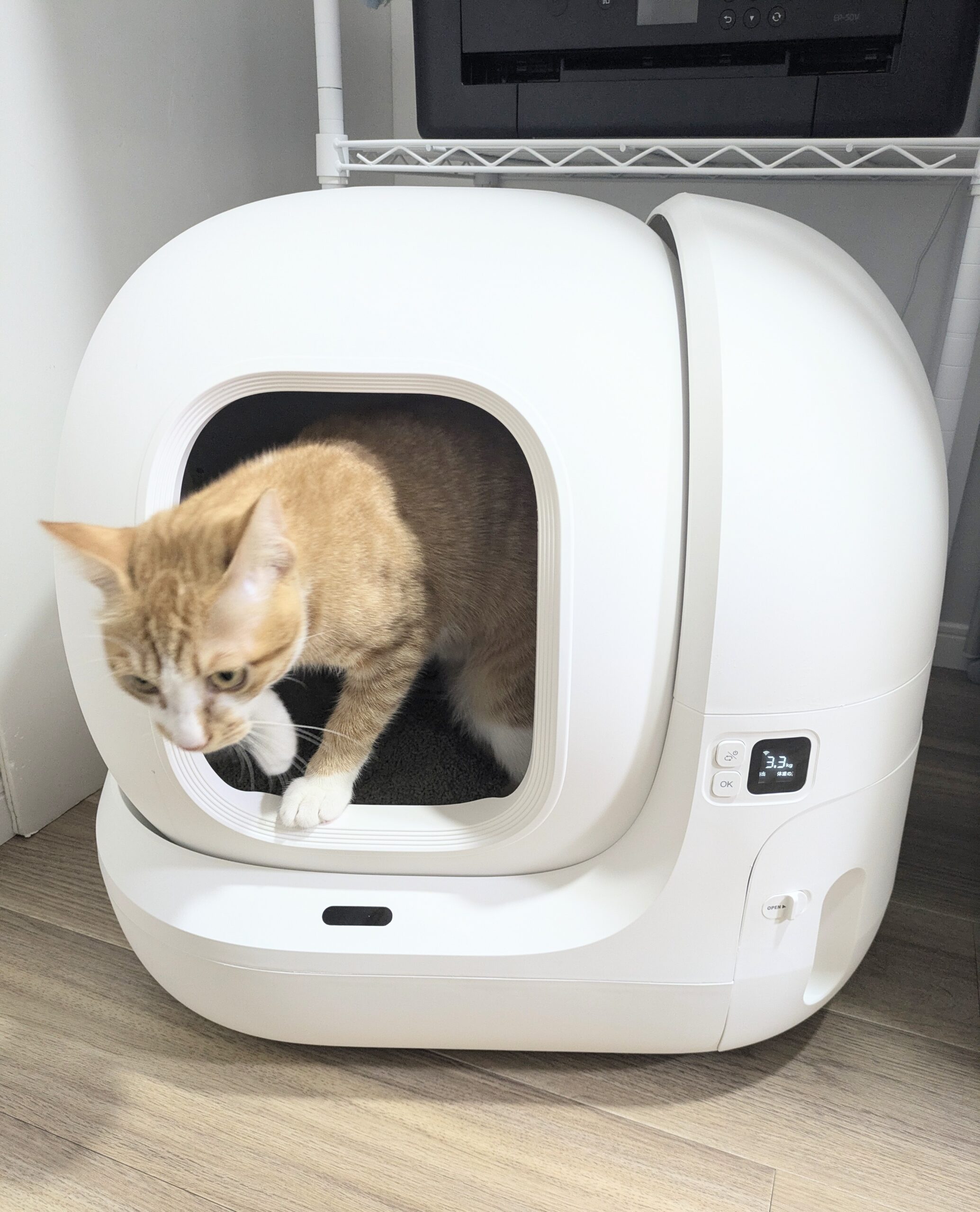 自動猫トイレ ホワイト 大型 自動トイレ スマート猫用トイレ 大型