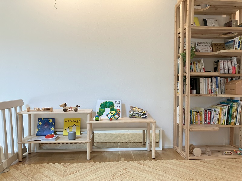 おうちモンテ/DIYモンテーッソーリ棚】0歳から活躍しました | おまめ