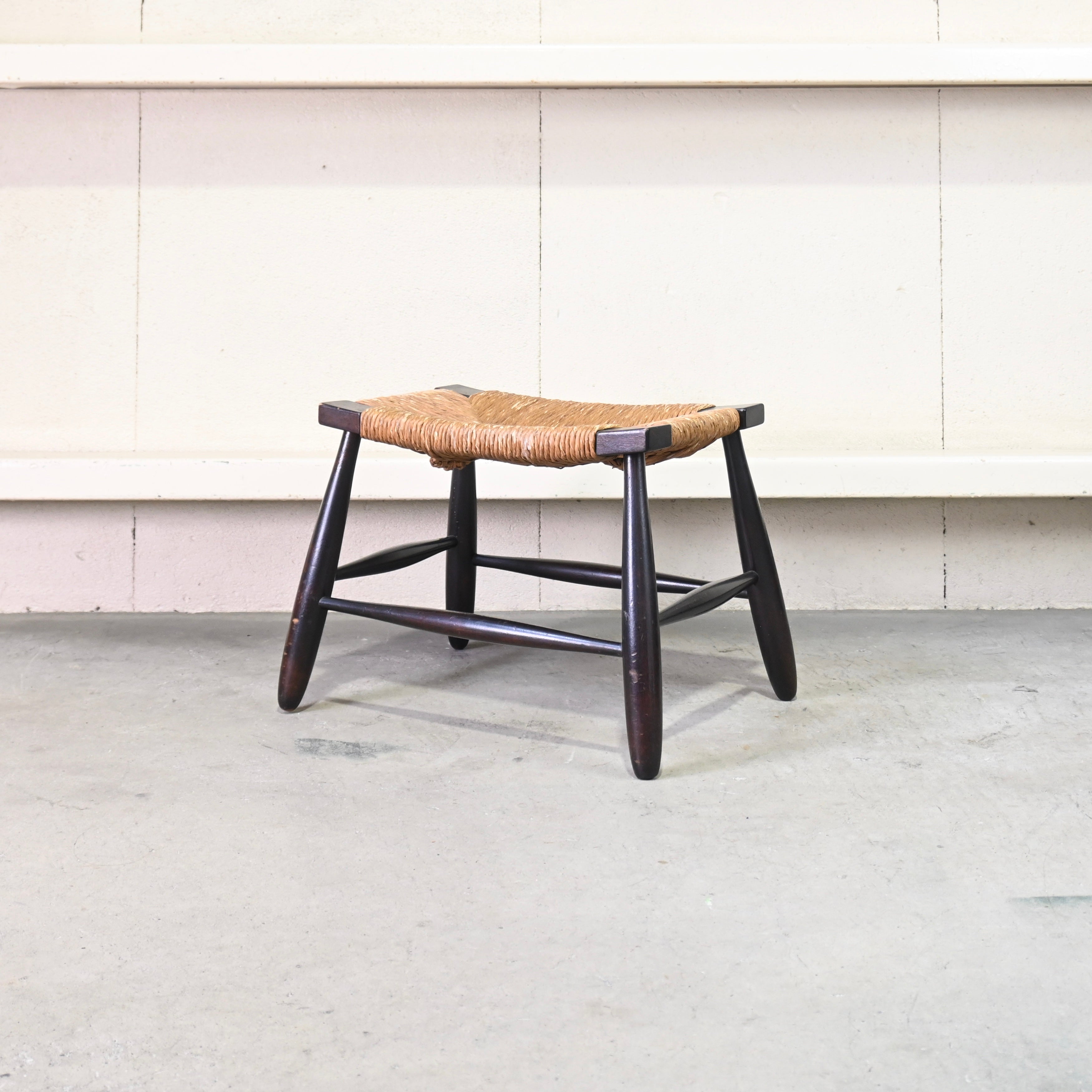 Matsumoto mingei Rush seated stool N.518 Japan vintage Fork art