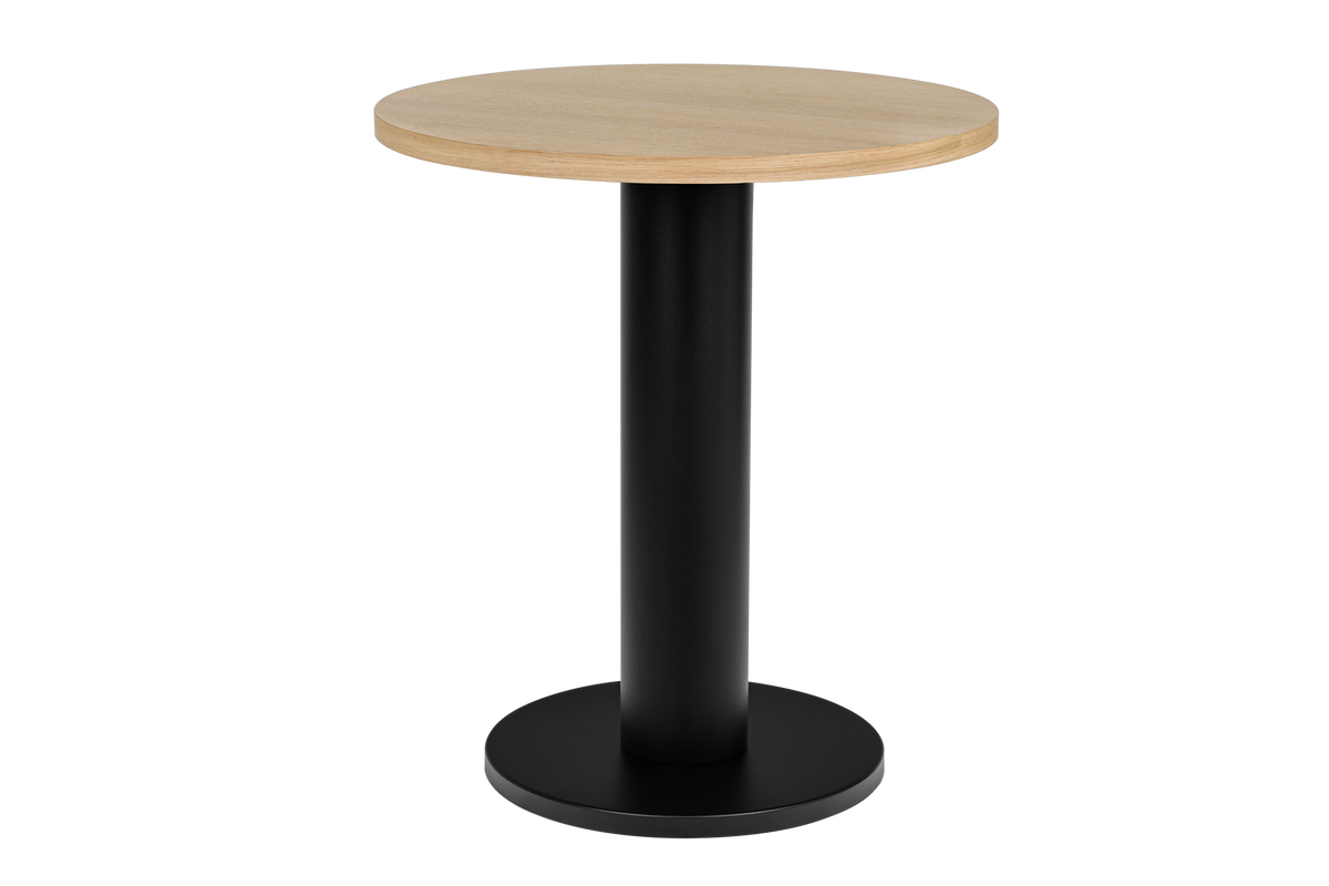 Sool Café Table - oak/black - ⌀ 65 small round table - noo.ma
