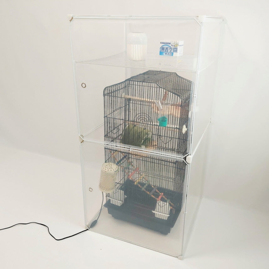オールシーズン使用OK! インコケージの温湿度管理ケース「10得快適保