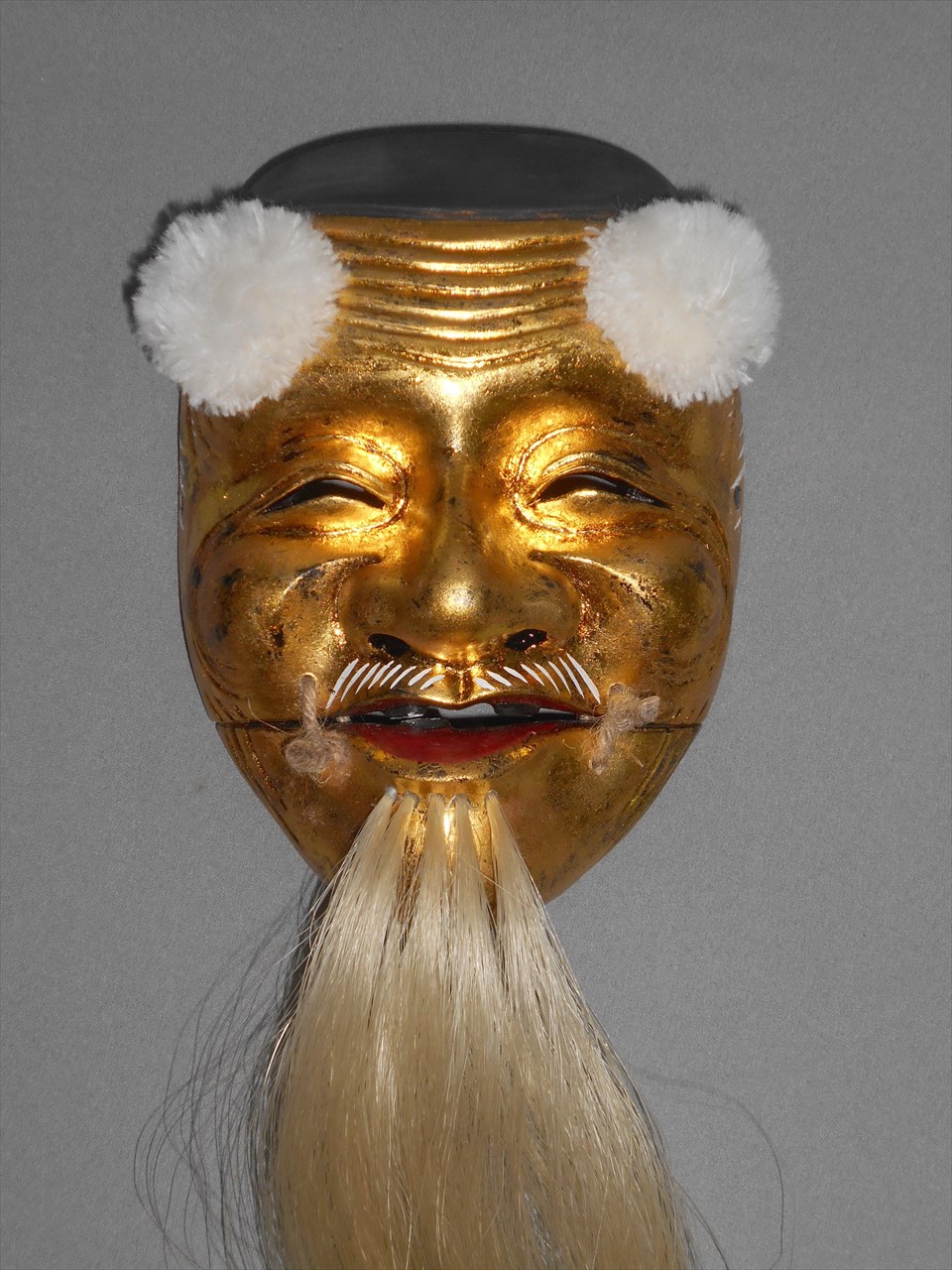 木製能面 金色 茶色 能面 木製 茶色 金色の角 鬼退治般若木彫お面