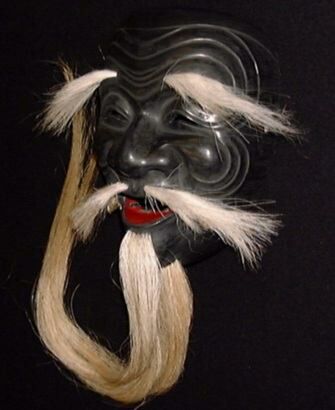 能面 木彫り 黒式尉【こくしきじょう】 能面 黒式尉（こくしきじょう）