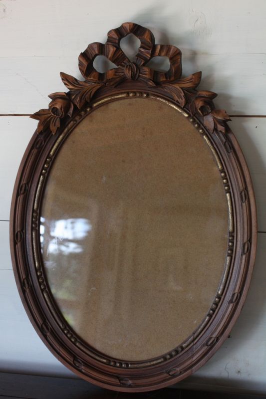 フランスアンティークフレーム素敵な オーバル 額 レア1900年 レース