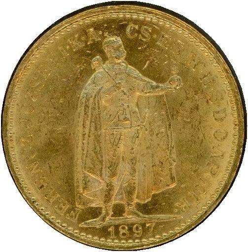 1914年 ハンガリー フランツ・ヨーゼフ 20コロナ金貨 NGC MS62 1914年