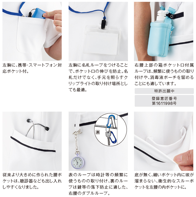 984 KAZEN(カゼン) メンズスクラブジャケット半袖 4D FITT(動体裁断)