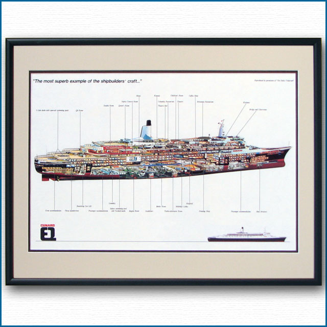 1912 客船タイタニックのカッタウェイ断面図 【Maritime Gallery Ocean