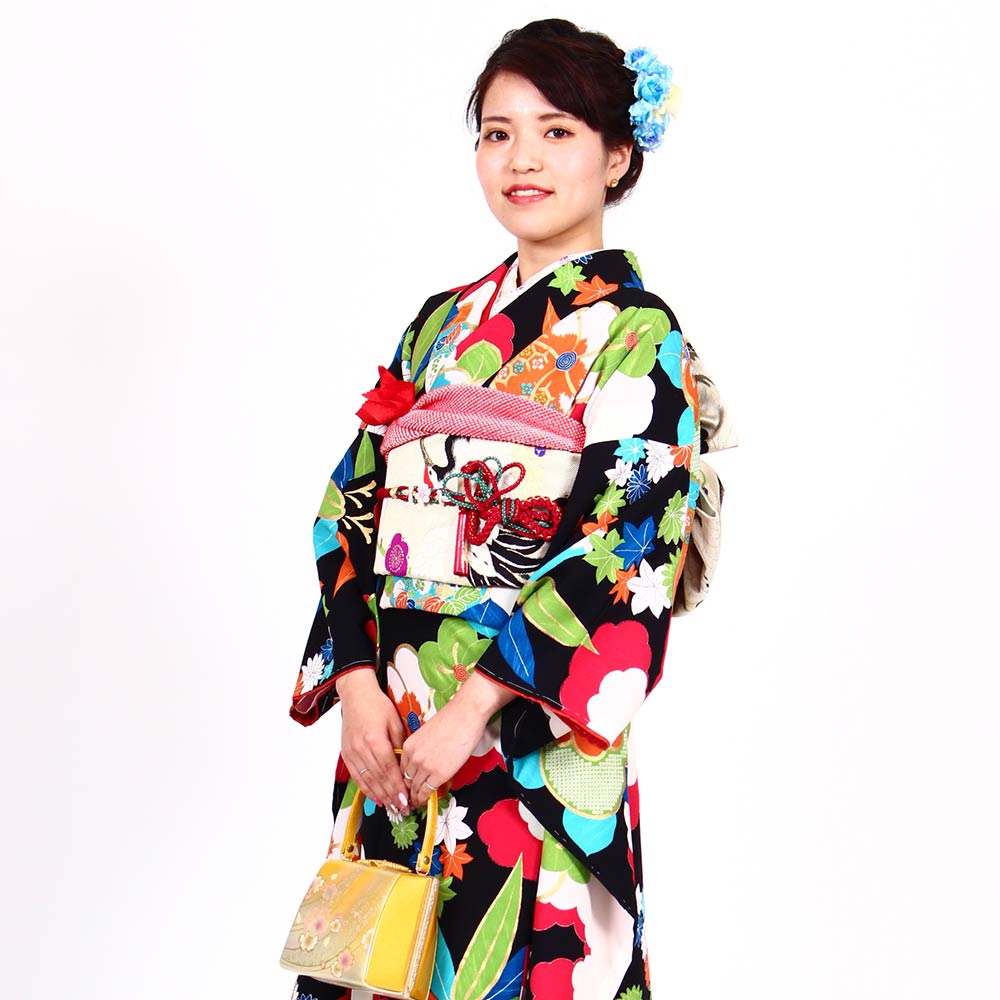 FK-47 小紋振袖 モダンアンテナ | 着物レンタルまつうら（貸衣装・貸