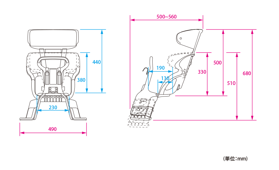 FBC-011DX3 ヘッドレスト付コンフォート フロントベビーシート | OGK