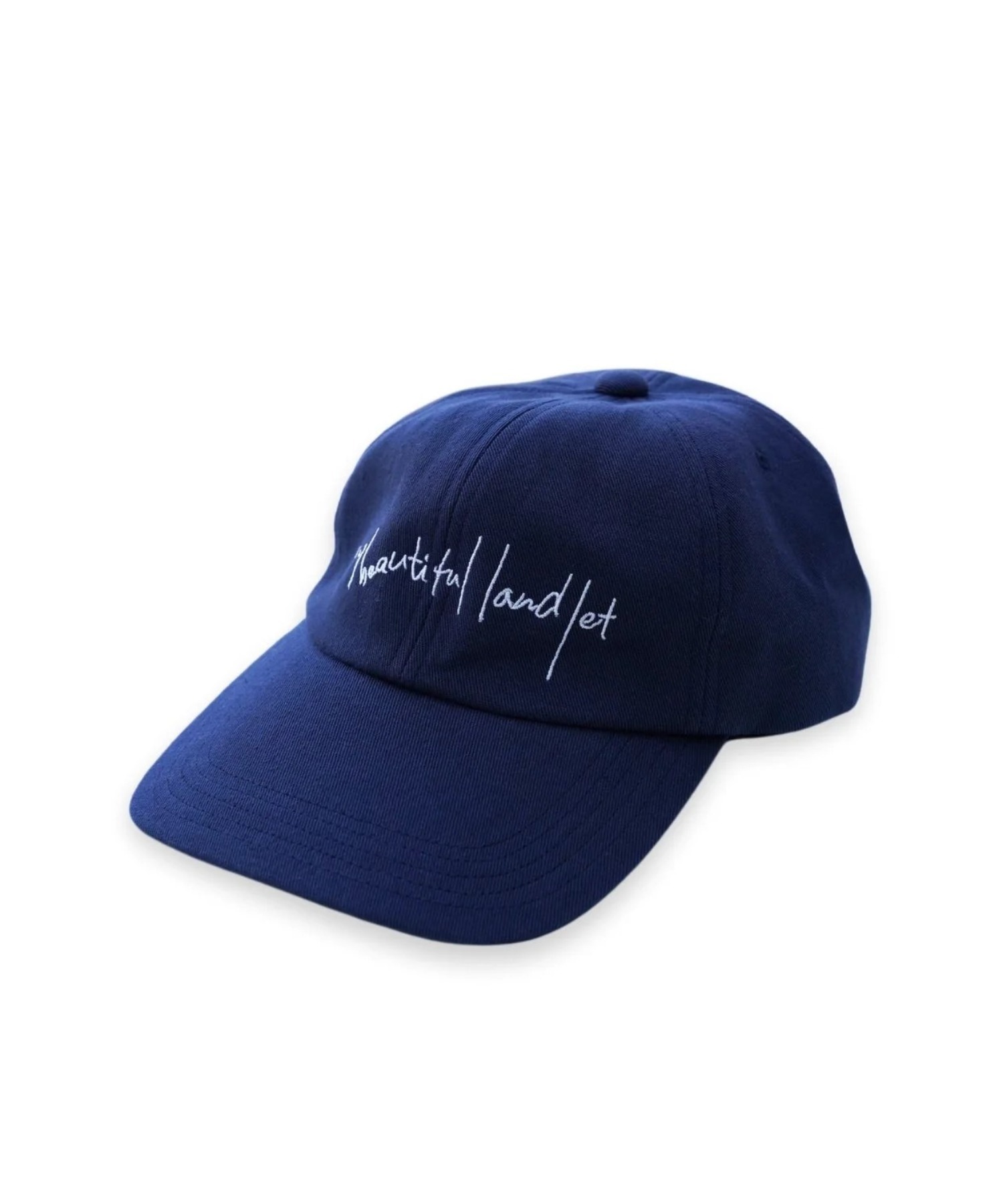 my beautiful landlet】COTTON LINEN BASEBALL LOGO CAP