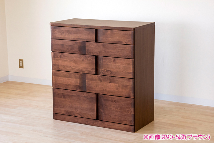 幅90.5 奥行45 高さ132】ハート 90-7段ハイチェスト | 大川家具ドット