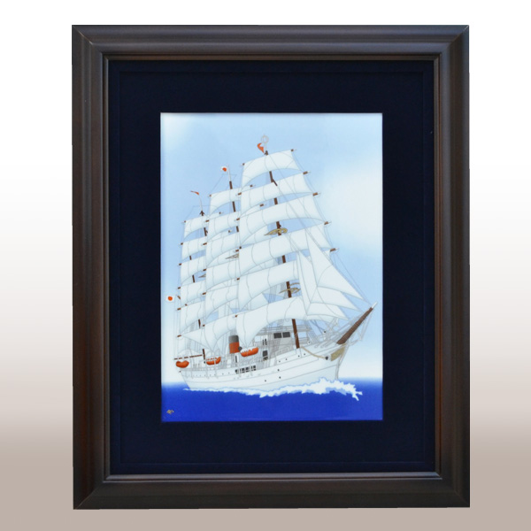 陶額 源右衛門窯 陶板 兜 源右衛門窯 染錦兜絵 陶額・大 ⁄