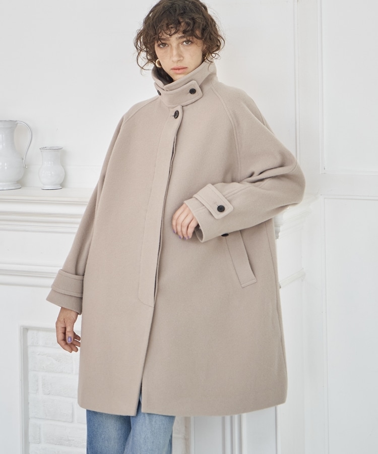 as.style ステンカラー ハンドメイド ミドルコート ブラウン nugu