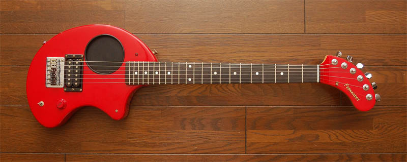 zo-3 GF キルトトップ フェルナンデス アンプ内蔵ミニギター 赤 レッド